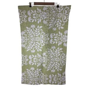 LAURA ASHLEY Rowland Cotton Green Quilted KING Pillow Shams Set of 2
